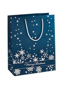 Sigel Geschenktaschen Silver Snowflakes, 260 x 330 x 125 mm, 3 St&uuml;ck