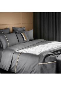HUGO BOSS Bettw&auml;scheset , Grau , Textil , Uni , 160x210 cm , Heimtextilien, Bettw&auml;sche, Bettw&auml;sche