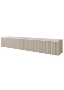 P & B Lowboard , Beige, Kaschmir , Kunststoff , kaltweiss , 180x30x33 cm , stehend, h&auml;ngend, Beleuchtung , Wohnzimmer, TV M&ouml;bel, Lowboards, Lowboards stehend