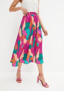 bedruckter Satin-Rock in pink, Gr&ouml;sse 54, bonprix