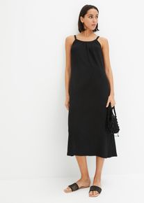 Tr&auml;gerkleid aus leichtem Cr&ecirc;pe in schwarz, Gr&ouml;sse 40/42 (M), bonprix