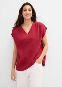 Tunikabluse aus softem Musselin in rot, Gr&ouml;sse 36, 100% Baumwolle, bonprix