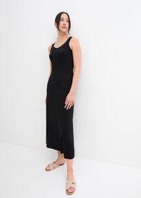 Maxikleid aus Baumwoll- Viskose Mischung in schwarz, Gr&ouml;sse 44/46 (L), bonprix