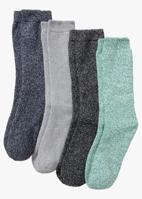 Thermo Frottee Socken mit Bio-Baumwolle (4er Pack) in schwarz, Gr&ouml;sse 43-46, bonprix