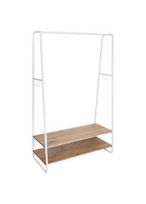 Xora Garderobenst&auml;nder , Naturfarben, Weiss , Metall, Holzwerkstoff , 100x160x45 cm , Schuhablage, Hutablage, standfeste F&uuml;sse, Jackenhalter , Garderobe, Garderobenst&auml;nder
