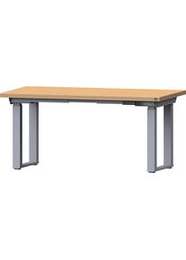 Werkbank, elektrisch h&ouml;henverstellbar, H&ouml;henverstellbar 695 - 1350 mm, Buche-Multiplexplatte/grau, Breite 1500 mm, CH ANKE