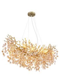 Globo Queena Kronleuchter Gold, 10-flammig