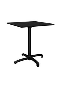 Ambia Garden Gartenklapptisch , Anthrazit , Metall, Kunststoff , quadratisch , X-Form, S&auml;ule , 70x74x70 cm , Gartenm&ouml;bel, Gartentisch, Gartentische