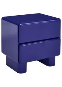 Novel Nachttisch , Blau , Holzwerkstoff , 2 Schublade(n) Schubladen , 56.5x56.5x42.5 cm , Typenauswahl , Schlafzimmer, Nachttische