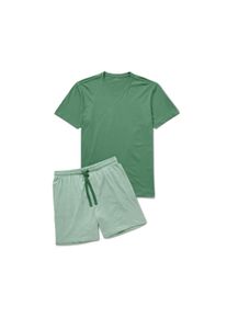 Tchibo - Ensemble pyjama shorty - taille: L - olivgr&uuml;n/&agrave; rayures