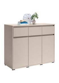 CARRYHOME Kommode , Kaschmir , Kunststoff , 2 F&auml;cher , 3 Schublade(n) Schubladen , 120x103x48 cm , Kleinm&ouml;bel, Kommoden, Kommoden
