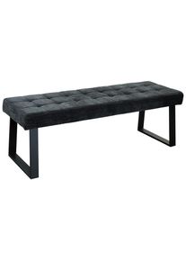Livetastic Sitzbank , Dunkelgrau , Metall, Textil , 140x49x48 cm , Esszimmer, Bank, Sitzb&auml;nke