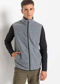 Lot de 2 gilets sans manches en polaire en noir pour homme, Taille 68/70 (4XL), Couleur/Motif: noir+gris chin&eacute;, bonprix