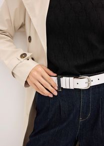 Lederg&uuml;rtel mit klassischem Verschluss in weiss, Gr&ouml;sse 80, bonprix