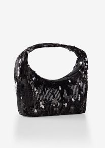 Petit sac &agrave; main &agrave; sequins en noir, Taille 11x20,5 cm, bonprix
