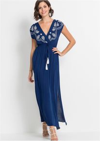 Maxikleid aus Viskose in blau, Gr&ouml;sse 38, bonprix