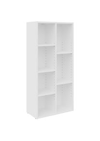 Boxxx Regal , Weiss , Holzwerkstoff , 5 F&auml;cher , 50x106x26 cm , Wohnzimmer, Regale, B&uuml;cherregale
