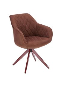 Livetastic Armlehnstuhl , Braun , Metall, Textil , Drehkreuz , 59x84x59 cm , Sitzfl&auml;che 360&deg; drehbar , Esszimmer, St&uuml;hle, Polsterst&uuml;hle