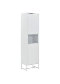 Novel Garderobenschrank , Weiss , Metall, Holzwerkstoff , 2 F&auml;cher , 50x190x41 cm , Garderobe, Garderobenschr&auml;nke, Garderobenschr&auml;nke