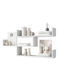 Mid.you Wandregal , Weiss , Holzwerkstoff , 119.1x55x18 cm , h&auml;ngend , Wohnzimmer, Regale, Wandregale