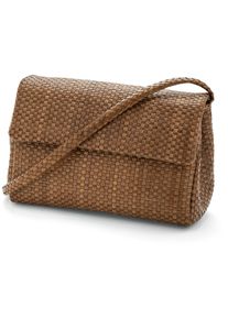 Allan K Lederhandtasche geflochten hellbraun