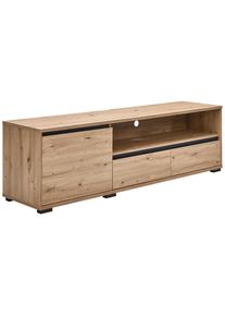 CARRYHOME Lowboard , Anthrazit, Eichefarben , Kunststoff , 2 Schublade(n) Schubladen , 180x55x48 cm , Beim&ouml;bel erh&auml;ltlich , Wohnzimmer, TV M&ouml;bel, Lowboards