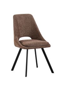 Mid.you Stuhl , Braun , Holz, Metall, Textil , Pappel , Sperrholz , F&uuml;llung: Schaumstoff , Flachrohr , 46x85.5x58 cm , Fsc, Bsci , Esszimmer, St&uuml;hle, Esszimmerst&uuml;hle