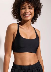 Sport Bustier-Bikinioberteil aus schnelltrocknendem Material in schwarz, Gr&ouml;sse 48, bonprix