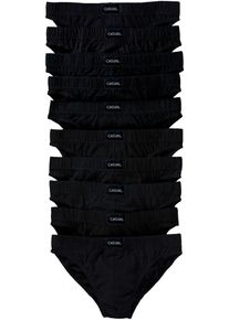 Slip mit weicher Baumwolle (10er Pack) in schwarz, Gr&ouml;sse 10 (4XL), 100% Baumwolle, bonprix