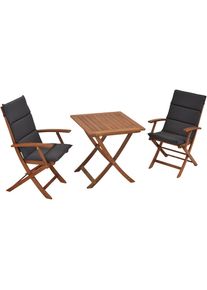 Merxx, Merxx Balkonset &raquo;Comodoro&laquo; Set, 5 Stk. tlg. 2 Klappsessel und Klapptisch, braun, FSC -zertifiziertes Massivholz, B/H/T: 64,5 cm x 100 cm x 56 