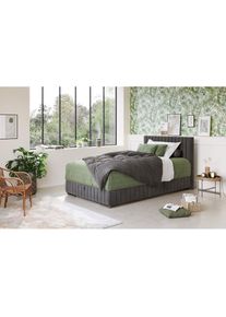 COTTA, COTTA Boxbett &raquo;Beetle&laquo; inkl. Topper und Bettkasten, anthrazit, 100% POLYESTER (PES), Stoff Karo