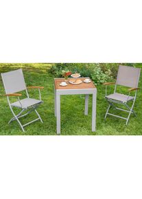 Merxx, Merxx Gartentisch &raquo;Balkonauszieh-tisch&laquo; 65x130 cm, beige, silber, B/H/T: 65 cm x 75 cm x 130 cm