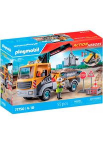 Playmobil, Konstruktions-Spielset &raquo;Baustellen-LKW mit Kran (71750), Action Heroes&laquo;, bunt, Einheitsgr&ouml;&szlig;e, Konstruktions-Spielset