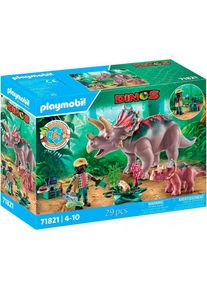 Playmobil, Konstruktions-Spielset &raquo;Triceratops mit Jungtier (71821), Dinos&laquo;, bunt, Einheitsgr&ouml;&szlig;e, Konstruktions-Spielset