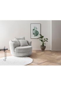 Home Affaire Fauteuil pivotant &raquo;MAISIE Cord, Love Seat XXL, Lese-Sessel BIG-&laquo; fauteuil en MEGA CORD et velours tiss&eacute;, pivotant &agrave; 360 degr&eacute;s