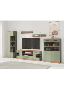 GOODproduct Meuble mural &raquo;Ribe: 5‐teilig, Oberplatte aus Massivholz, viel Stauraum, Trendfarbe&laquo; 5 cuis tlg.