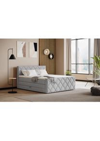 COTTA, COTTA Boxspringbett &raquo;Tower inkl. Bettkasten, mit Keder in abgesetzter Farbe&laquo; in verschiedenen Breiten, H&auml;rtegraden und Farben erh&auml;ltlich, light