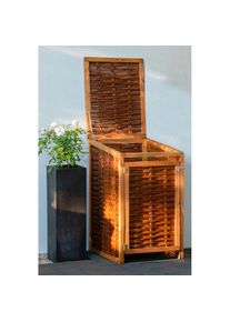 Dobar, Dobar M&uuml;lltonnenbox 120l, BxTxH: 60x80x115 cm, braun, dunkelbraun, Holzwerkstoff