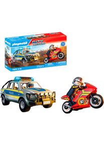 Playmobil Jeu de construction &raquo;Verfolgungsjagd mit Polizei Pick-Up (71875), Action Heroes&laquo; avec lumi&egrave;re et son; Fabriqu&eacute; en Europe