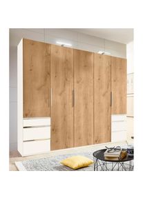 wimex, Kleiderschrank &raquo;Level by fresh to go&laquo; mit Schubladen, wei&szlig;, plankeneichefarben, B/H/T: 250 cm x 236 cm x 58 cm