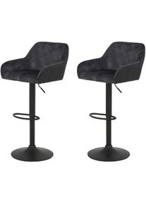Hela, Hela Barhocker &raquo;DOLLIE&laquo; Set, 2 Stk. tlg. 360&deg; drehbar, anthrazit, schwarz, 100% Polyester, B/H/T: 51 cm x 87 cm x 52 cm