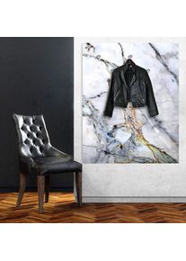 queence, queence Garderobenleiste &raquo;Marlik&laquo; Wanddeko, Wandgarderobe, Marmor, goldfarben, wei&szlig;, Acrylglas, Edelstahl, B/H/T: 100 cm x 120 cm x 3 cm