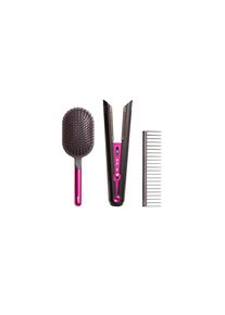 Dyson, Dyson Gl&auml;tteisen &raquo;Corrale Gifting Edition mit B&uuml;rste und Kamm&laquo;, fuchsia, grau, Platten aus Mangan-Kupfer-Legierung passen sich an das Haar an