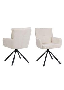 Goodproduct, GOODproduct Esszimmerstuhl &raquo;Les Choux&laquo; () 2 Stk.gepolsterte R&uuml;ckenlehne, Armlehne und Sitzfl&auml;che, Sitzh&ouml;he 48 cm, creme, schwarz, creme, 