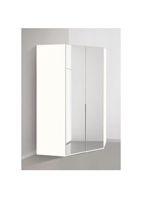 wimex, Eckkleiderschrank &raquo;New York&laquo; mit Spiegelt&uuml;ren und LED Leuchte, wei&szlig;, B/H/T: 90 cm x 236 cm x 56 cm