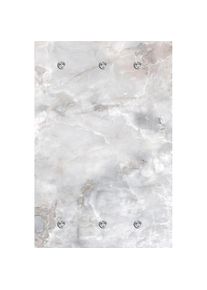 queence, queence Garderobenleiste &raquo;Marmor&laquo; mit 6 Haken, 80 x 120 cm, grau, Acrylglas, Edelstahl, B/H/T: 80 cm x 120 cm x 5 cm