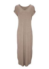 Heine Witt Damen Maxikleid mit seitlichen Taschen, sand, Gr&ouml;&szlig;e 46, 95% Viskose, 5% Elasthan