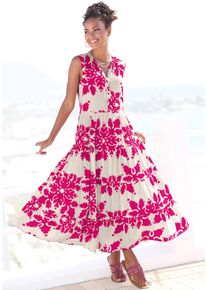 Vivance Witt Damen Maxikleid, creme-berry bedruckt, Gr&ouml;&szlig;e 44, 100% Viskose