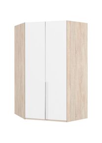 wimex, Eckkleiderschrank &raquo;New York&laquo; 208 oder 236cm hoch, struktureichefarben hell, wei&szlig;, B/H/T: 90 cm x 236 cm x 125 cm