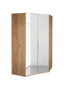wimex, Eckkleiderschrank &raquo;Level by fresh to go&laquo; mit Spiegelt&uuml;ren, plankeneichefarben, B/H/T: 216 cm
